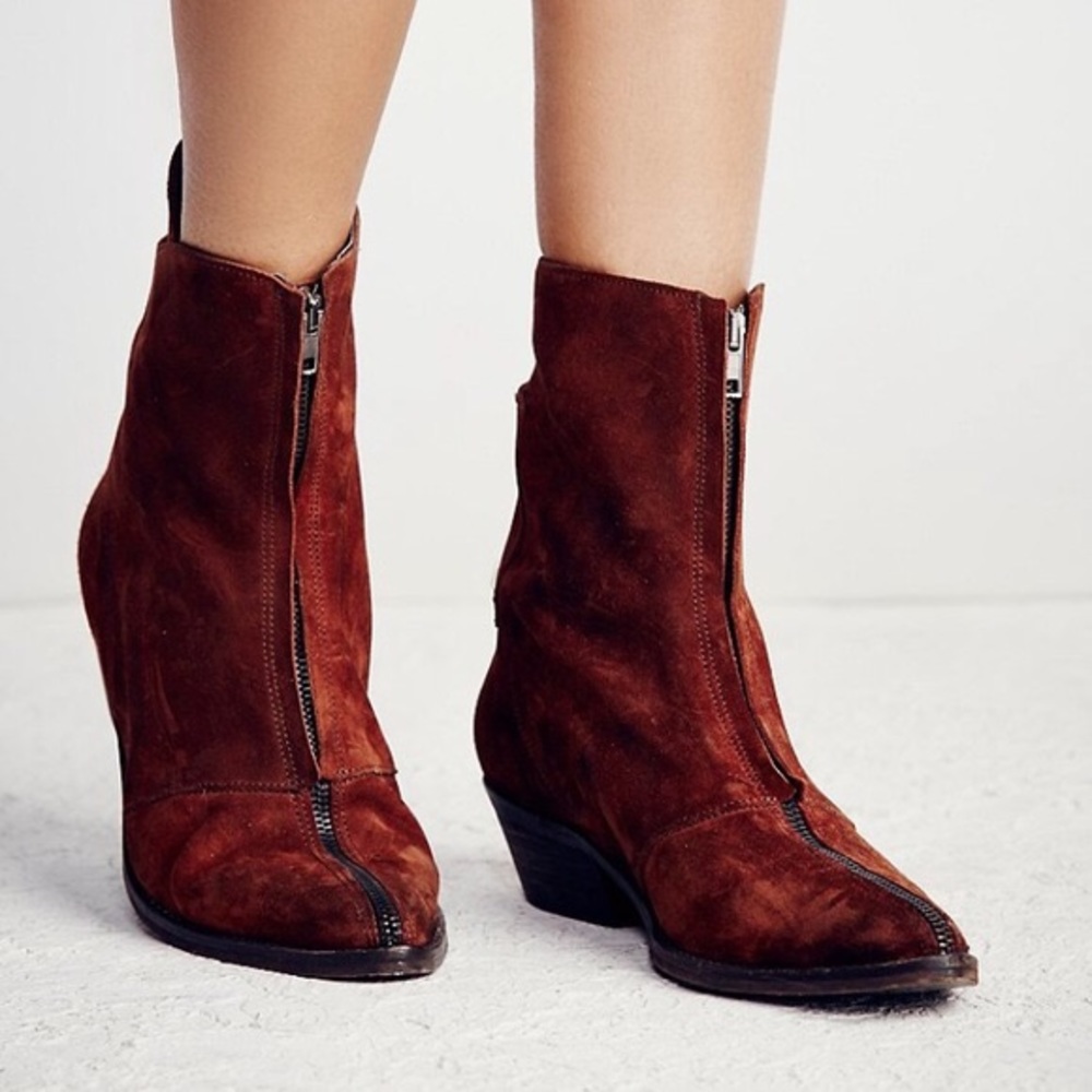 Free People Caldera Ankle Boot in Rust